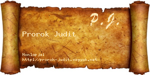 Prorok Judit névjegykártya